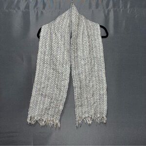 Tapestries Ireland 100% Pure New Wool Scarf Purple Gray Fringe Vintage Tweed